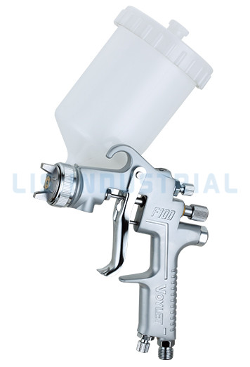 Pistola pulverizadora F100G com alimentação por gravidade e aerógrafo para pintura